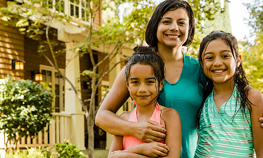 Mom with 2 daughters