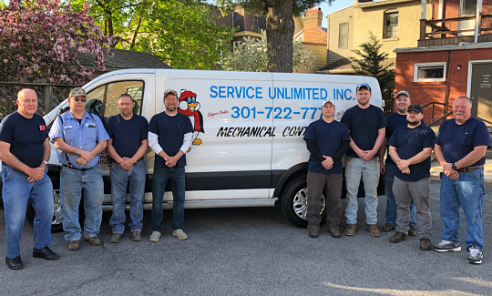 Service unlimited van with team